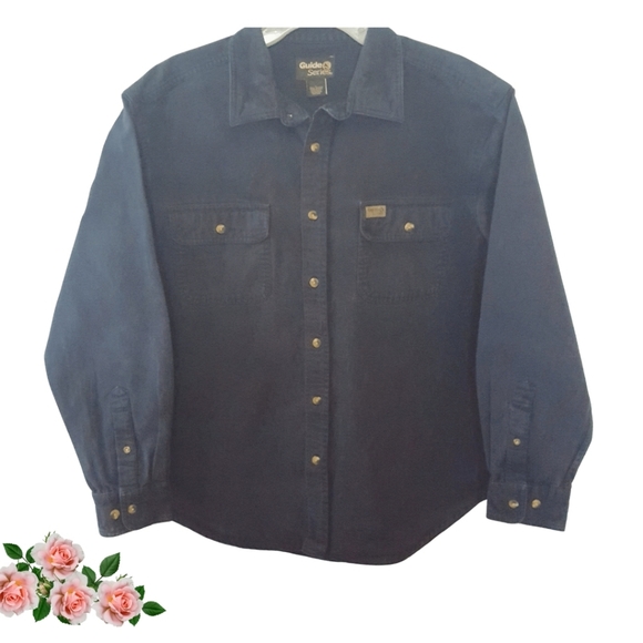 Gander Mountain "Guide Series" Chamois Cotton Shirt Blue Men's Size Neck 16 - Picture 1 of 13